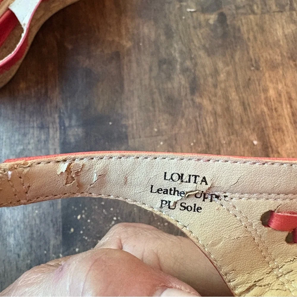 SPRING STEP Red Shoes! Open Toe. Back Strap! 2” wedge heel. Size 8.